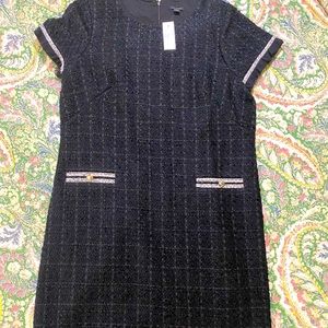 NWT Ann Taylor Tweed Button Trim Shift Dress
